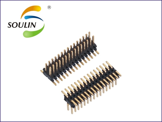 Black Plastic PA6T Pin Header Connectors 1.27x2.54mm Pitch Dual Row